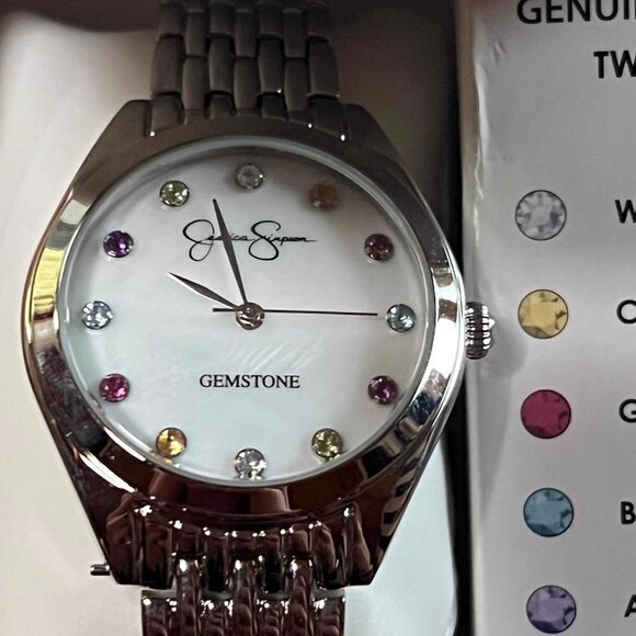 Jessica Simpson Women's Quartz Semi Precious Stone Bracelet Watch, 37mm - Picture 8 of 9
